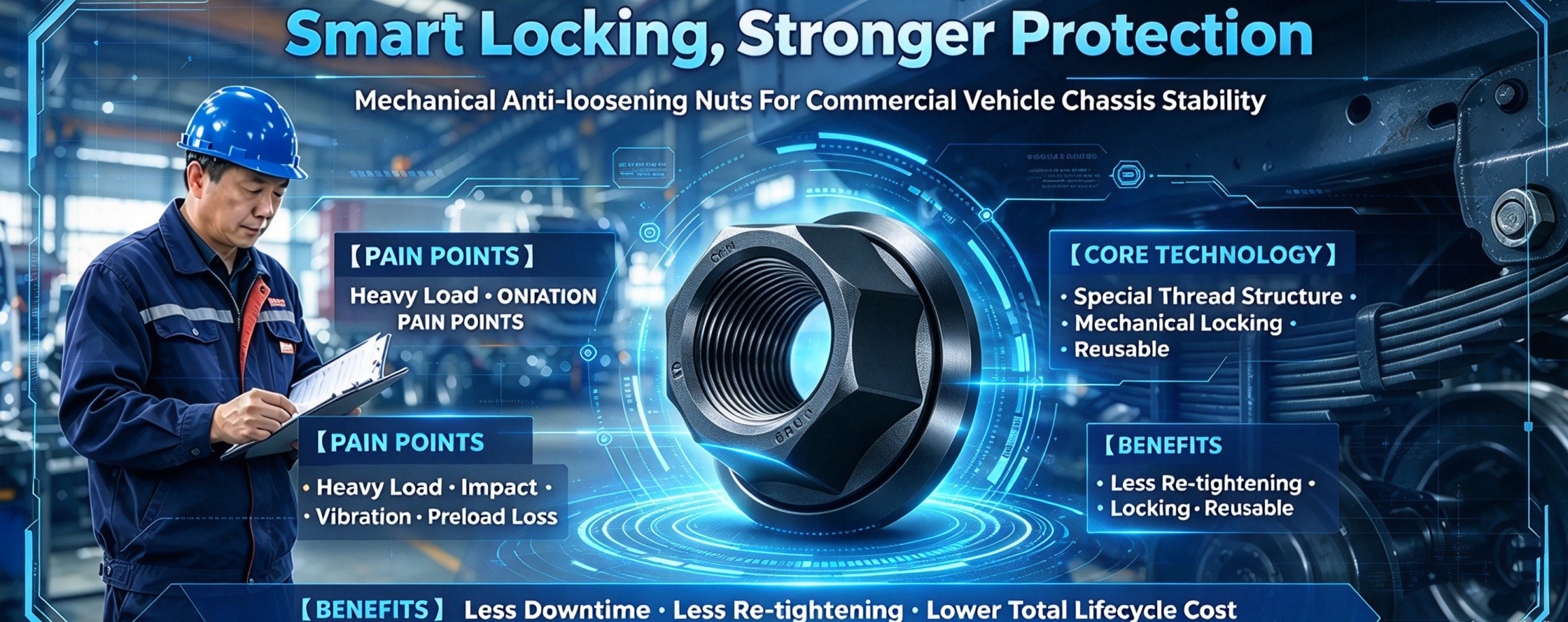 Why Low-Cost Prevailing Torque Nuts Become Anti-Loosening Solution for Commercial Vehicle OEMs